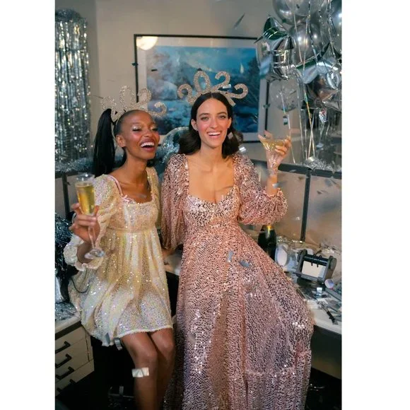 Selkie Rose Gold Sequin Princess Gown - XS / NWT - Picture 4 of 9